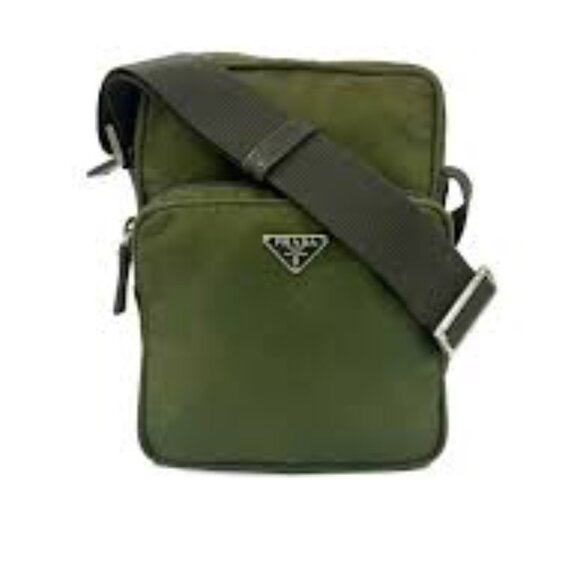 PRADA DARK GREEN NYLON CROSSBODY MESSENGER SHOULDER BAG - Picture 1 of 9